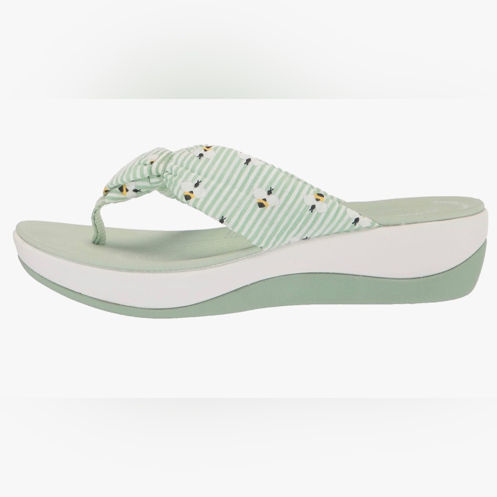 Green and White Women's Sandals